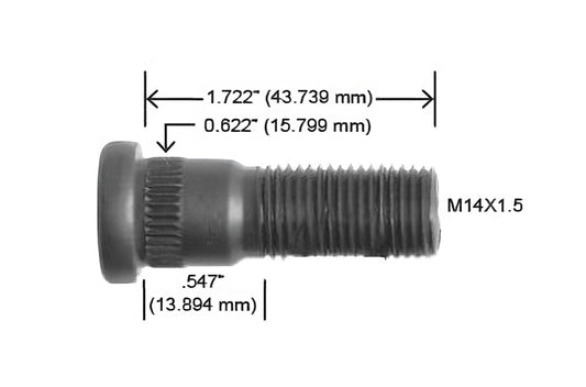 1178-R BIRLO M14X 1.5 X 43.7 MM CHEVY GM (H11178)