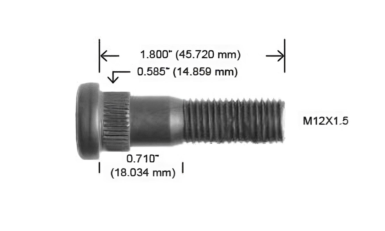 2167-R BIRLO M12 X 1.5 X 46MM VOYAGER CARAVAN H33-140