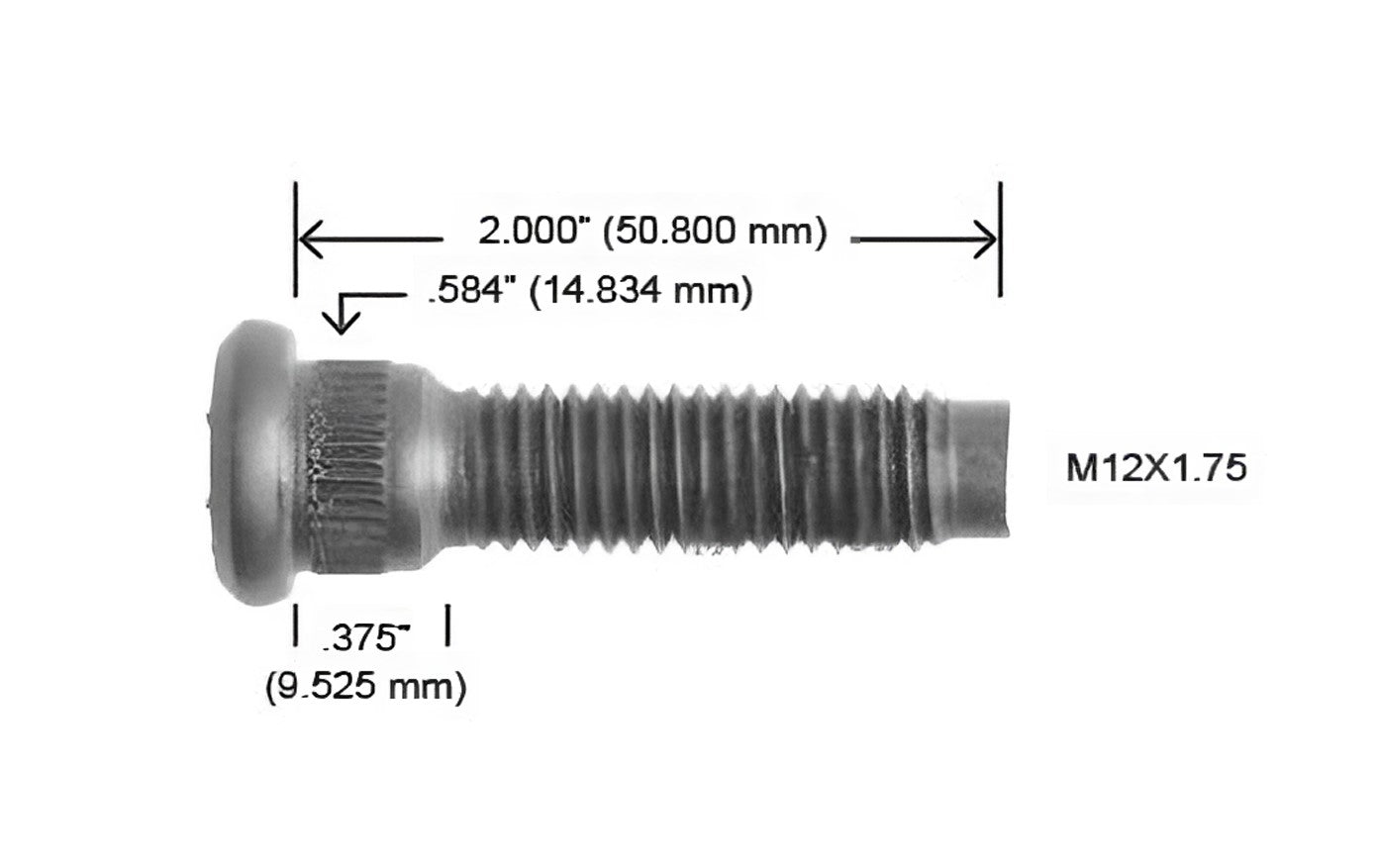 3171-R BIRLO M12X1.75X50 FORD LOBO F-150 DEL. TRAS.