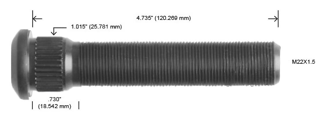 9727-R M22 X 1.5 X 120.2 TRASERA SERIE 6/7